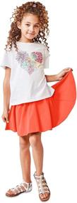 img 4 attached to 🎀 Pink Peacock Girls' Simple Skater Skort: Comfortable and Versatile Clothing Option