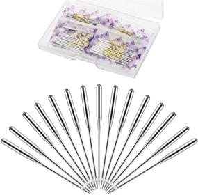 img 4 attached to 🧵 Sewing Needles Set - Size 9, 11, 14, 16, 18, with Box & Labels - Compatible with Singer, Brother (100)