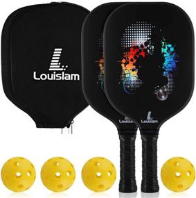 img 4 attached to 🏓 Louislam Graphite Pickleball Paddles Set - Lightweight Paddle Racket Set with Balls"