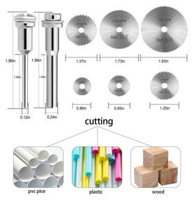 img 3 attached to 🔧 Optimized 60-Piece Rotary Cutting Wheels Tool Kit: Resin Cut Off Wheels Disc, Mini HSS Saw Blades Cutter, Diamond Cutting Kit with Mandrels for Wood, Glass, Plastic, Stone, Metal