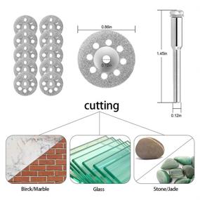 img 2 attached to 🔧 Optimized 60-Piece Rotary Cutting Wheels Tool Kit: Resin Cut Off Wheels Disc, Mini HSS Saw Blades Cutter, Diamond Cutting Kit with Mandrels for Wood, Glass, Plastic, Stone, Metal