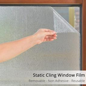 img 3 attached to FEOMOS Rain Glass Window Film - UV Blocking Removable Window Sticker - Static Cling Film Vinyl Decorative Glass Film for Windows and Doors - Privacy Non Adhesive Film - 23.6 x 78.7 inches
