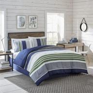 🛏️ izod liam comforter set, cotton, indigo, twin size, 2 piece set, including comforter & sham logo