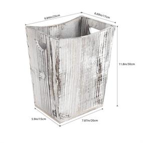img 2 attached to 🗑️ MOOACE Wood Trash Can Wastebasket: Stylish Small Rustic Farmhouse Garbage Bin for Home, Office, Living Room, and Bathroom