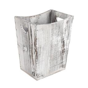img 4 attached to 🗑️ MOOACE Wood Trash Can Wastebasket: Stylish Small Rustic Farmhouse Garbage Bin for Home, Office, Living Room, and Bathroom