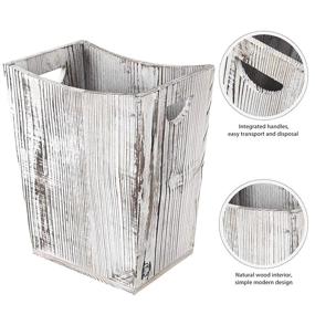 img 3 attached to 🗑️ MOOACE Wood Trash Can Wastebasket: Stylish Small Rustic Farmhouse Garbage Bin for Home, Office, Living Room, and Bathroom