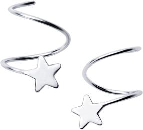 img 4 attached to 💫 Coadipress Minimalist Geometry Star Arrow Stud Earrings: Stylish Spring Twirling Designs for Women and Teen Girls