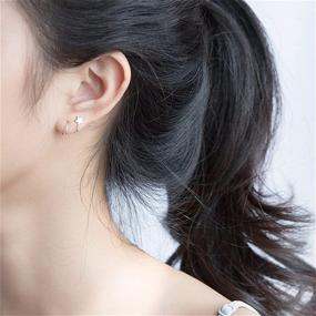 img 2 attached to 💫 Coadipress Minimalist Geometry Star Arrow Stud Earrings: Stylish Spring Twirling Designs for Women and Teen Girls