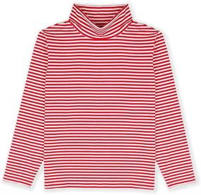 img 2 attached to 👚 JIAHONG Long Sleeve Turtleneck: Stylish Stripe Xs Girls' Clothing in Tops, Tees & Blouses - Available for Ages 3-12 Years