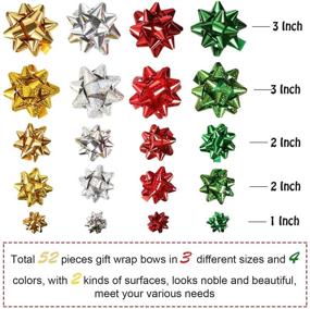 img 3 attached to 🎉 Sparkle & Festivity: TecUnite 52 Self-Adhesive Christmas Wrap Bows with 131ft Curling Ribbons for Balloons & Gifts