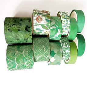 img 2 attached to 🎨 12 Rolls Washi Tape Set - DIY Masking Tape for Handmakers, Art Craft, Gift Wrapping – Van Gogh Inspired Designs, Creative & Colorful Decorative Tape for Scrapbooks, Diary, Journal, Notebook (Green)