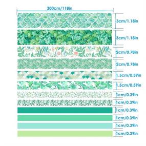 img 3 attached to 🎨 12 Rolls Washi Tape Set - DIY Masking Tape for Handmakers, Art Craft, Gift Wrapping – Van Gogh Inspired Designs, Creative & Colorful Decorative Tape for Scrapbooks, Diary, Journal, Notebook (Green)