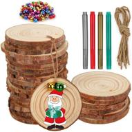 🎄 25pcs colovis unfinished wood slices, 2.4-2.8 inches natural wooden ornaments for kids diy crafts, christmas tree decoration, festival home decorations logo