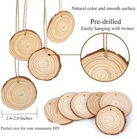 img 3 attached to 🎄 25Pcs Colovis Unfinished Wood Slices, 2.4-2.8 Inches Natural Wooden Ornaments for Kids DIY Crafts, Christmas Tree Decoration, Festival Home Decorations