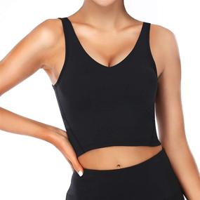 img 2 attached to UOTJCNR Longline Women's Yoga Tank Top with Padded Sports Bra | Workout Fitness Running Camisole Crop Top