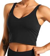 uotjcnr longline women's yoga tank top with padded sports bra | workout fitness running camisole crop top logo