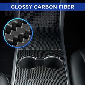 img 3 attached to Nestour 2016-2020 Tesla Model 3 Model Y Center Console Wrap Cover Kit Interior Accessories
