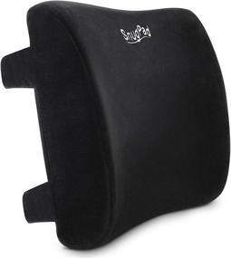 img 4 attached to 🪑 Optimize Your Comfort with SnugPad Memory Foam Lumbar Support Pillow for Office Chairs and Car Seats - Premium Velvet Cover, Washable, Relieves Lower Back Pain (Black)