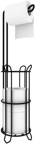 img 2 attached to 🧻 Minggoo Freestanding Bathroom Toilet Paper Holder Stand and Dispenser with Bathromm Storage Organization - Metal Wire Black, Holds Up to 4 Rolls