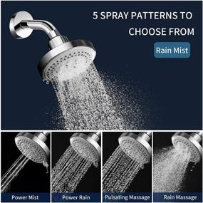 img 3 attached to 💦 Newest Chrome High Flow Rain Shower Head - AMAZINGAQUA 4 Inch Fixed Shower Head with 5 Functions - 2021 High Pressure Rainfall Shower Head for Wall Mount in Bathroom