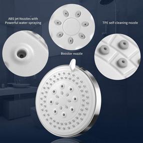 img 2 attached to 💦 Newest Chrome High Flow Rain Shower Head - AMAZINGAQUA 4 Inch Fixed Shower Head with 5 Functions - 2021 High Pressure Rainfall Shower Head for Wall Mount in Bathroom