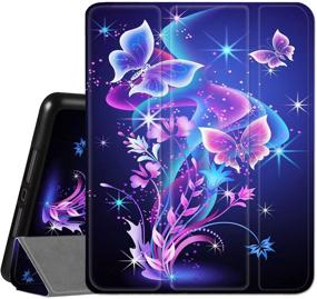 img 4 attached to Space iPad Pro 12.9 Case - 2021 2020 2018 5th 4th 3rd Gen - Pencil Holder - Butterfly Trifold Stand - Protective Shockproof Cover - Auto Sleep Wake - A2378 A2229