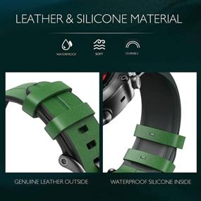 img 1 attached to 📣 NotoCity Leather Quick Fit Bands for Garmin Fenix 6 Pro/Sapphire, Fenix 5/5 Plus, Approach S62/S60, Forerunner 935/945 (Green) - 22mm