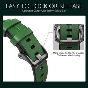 img 2 attached to 📣 NotoCity Leather Quick Fit Bands for Garmin Fenix 6 Pro/Sapphire, Fenix 5/5 Plus, Approach S62/S60, Forerunner 935/945 (Green) - 22mm