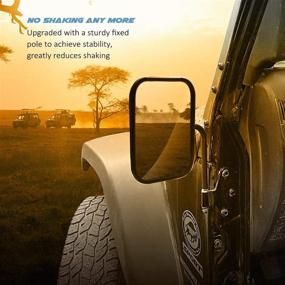 img 3 attached to 🚙 Enhance Your Jeep Experience with Adventure Door Hinge Mirrors - Shake-Proof Side View Off Door Mirror for Wrangler JK,JL(07-18), 2Pcs