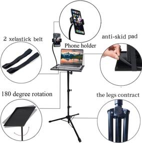 img 3 attached to 🎯 Bulalu Portable Laptop Tripod Stand: Versatile Projector Stand & Detachable Computer Desk for Outdoor DJs, with Adjustable Height Range from 18 to 47 Inches - Ideal for Stage or Studio Use