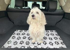 img 1 attached to 🐾 Premium Pet Vet Mat with Black and White Dog Paw Print (Standard) - For an Easy and Comfortable Experience