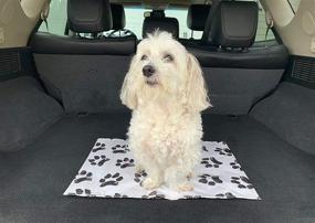 img 2 attached to 🐾 Premium Pet Vet Mat with Black and White Dog Paw Print (Standard) - For an Easy and Comfortable Experience