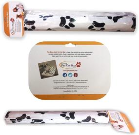 img 4 attached to 🐾 Premium Pet Vet Mat with Black and White Dog Paw Print (Standard) - For an Easy and Comfortable Experience