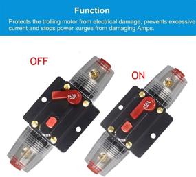 img 3 attached to 🔊 WOHHOM 150A Audio Circuit Breaker For Car Stereo, Inverter & Marine Boat Audio System Protection - Manual Reset, 12V-24V DC, Automotive Compatibility