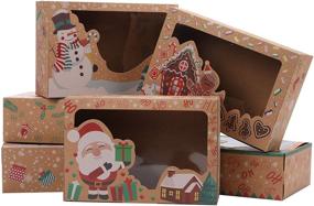 img 1 attached to 🎁 Delightful 15-Piece Christmas Cookie Gift Boxes: Festive Doughnut Cupcake Candy Treat Boxes – Perfect for Gift Giving, Christmas Parties. Includes Kraft Paper Boxes, Window Display, & Gift Tags with Ribbons!