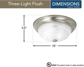 img 1 attached to Sea Gull Lighting Windgate Flush Mount Ceiling Light - 75943-962, Brushed Nickel Finish, Alabaster Glass Shade