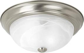 img 2 attached to Sea Gull Lighting Windgate Flush Mount Ceiling Light - 75943-962, Brushed Nickel Finish, Alabaster Glass Shade