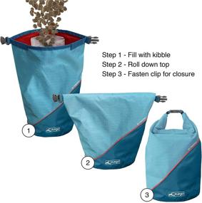 img 2 attached to 🐶 Kurgo Kibble Carrier for Dogs - Dog Food Travel Bag and Storage Container, Camping Dog Accessories - BPA Free, Foldable, Holds 5 Pounds, Coastal Blue and Red