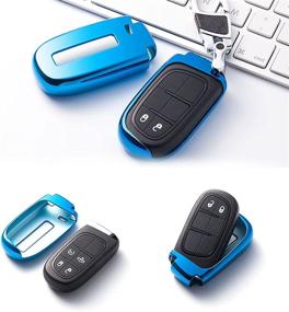 img 4 attached to 🔑 Синий мягкий чехол для смарт-ключа TPU для автомобилей Chrysler 200 300, Dodge Charger Challenger, Dart Durango Journey, Jeep Grand Cherokee Renegade и других от Xotic Tech.