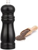 zupora 6 inch wooden pepper grinder salt pepper mill – adjustable coarseness, stainless steel fine grinding mechanism, easily refillable wood manual pepper grinders salt shakers logo