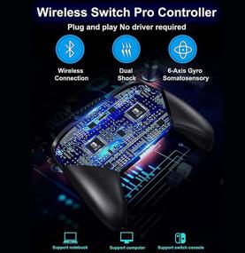 img 3 attached to Enhanced Wireless Pro Controller for Nintendo Switch/Switch Lite, Gamepad Joypad with Joystick, Dual Vibration, Gyro Axis, Adjustable Turbo, Motion Controls, Wake-Up Function, and Screenshot Support