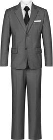 img 4 attached to 👶 Toddler Boys' Blazer Pants Suit Set – Stylish and Coordinated Clothing for Little Gents