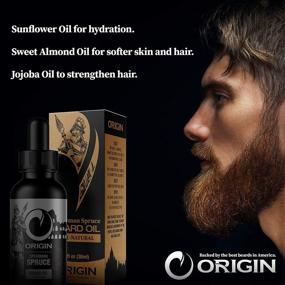 img 2 attached to Origin Beard Oil (Cedar) – All-Natural Made in USA – Promotes Growth, Softens Hair, Relieves Itch – 1oz