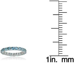 img 2 attached to Ice Gems Sterling Silver Swiss Blue Topaz 3mm Round-Cut Eternity Band Ring - Sparkling Elegance for Every Occasion