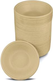 img 4 attached to Tellus Products, Eco-Friendly (125-Count) 12 Oz Disposable Bowls - Compostable, Durable Tableware - Grown & Made in the USA - PFAS-Free (Natural Color)