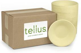 img 3 attached to Tellus Products, Eco-Friendly (125-Count) 12 Oz Disposable Bowls - Compostable, Durable Tableware - Grown & Made in the USA - PFAS-Free (Natural Color)