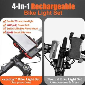 img 3 attached to 🚲 Versatile 4-in-1 Bike Lights: Double Super Bright T6 Lamp, 4000mAh Rechargeable Battery, Extended 10 Hours Runtime | Perfect for Mountain, Road, Dirt & Trek Bikes | IPX4 Waterproof