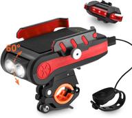 🚲 versatile 4-in-1 bike lights: double super bright t6 lamp, 4000mah rechargeable battery, extended 10 hours runtime | perfect for mountain, road, dirt & trek bikes | ipx4 waterproof logo