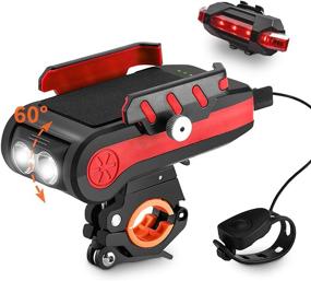 img 4 attached to 🚲 Versatile 4-in-1 Bike Lights: Double Super Bright T6 Lamp, 4000mAh Rechargeable Battery, Extended 10 Hours Runtime | Perfect for Mountain, Road, Dirt & Trek Bikes | IPX4 Waterproof