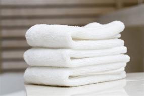 img 2 attached to 60-Pack Utopia Towels Cotton White Washcloths Set - 100% Ring Spun Cotton, Premium Quality Flannel Face Cloths, Highly Absorbent and Soft Feel Fingertip Towels